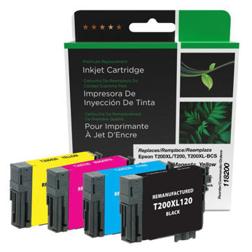 Picture of COMPATIBLE EPSON T200XL/T200, T200XL-BCS BLACK HIGH CAPACITY, CYAN, MAGENTA, YELLOW INKS