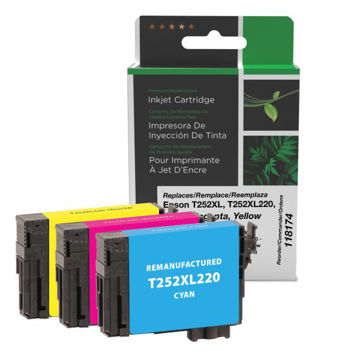 Picture of COMPATIBLE CYAN, MAGENTA, YELLOW HIGH YIELD INKS FOR EPSON T252XL 3-PACK