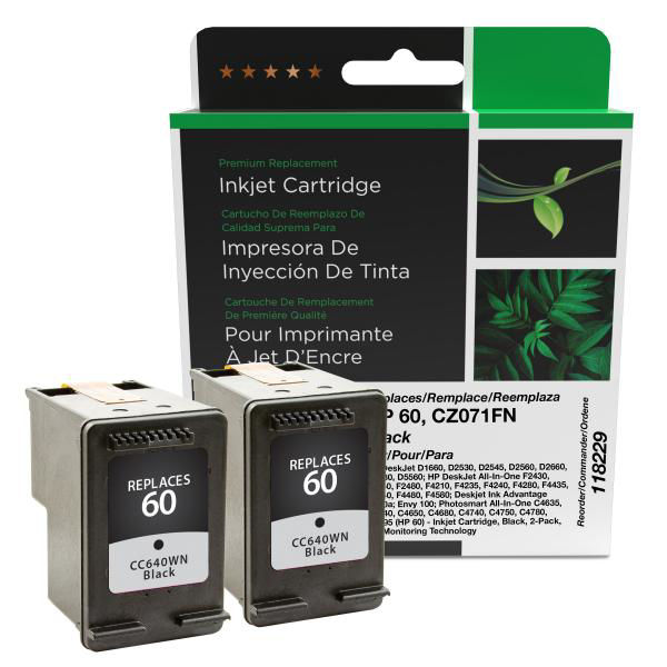 Picture of COMPATIBLE BLACK INKS FOR HP 60 2-PACK