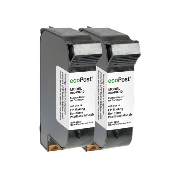 Picture of ECOPOST REMANUFACTURED POSTAGE METER FLUORESCENT RED 2 PACK INK CARTRIDGE