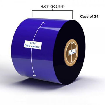 Picture of COMPATIBLE ENHANCED RESIN RIBBON 102MM X 450M (24 RIBBONS/CASE) FOR ZEBRA PRINTERS