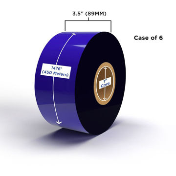 Picture of COMPATIBLE ENHANCED RESIN RIBBON 89MM X 450M (6 RIBBONS/CASE) FOR ZEBRA PRINTERS