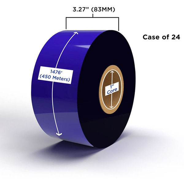Picture of COMPATIBLE ENHANCED WAX/RESIN RIBBON 83MM X 450M (24 RIBBONS/CASE) FOR ZEBRA PRINTERS