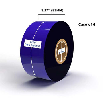 Picture of COMPATIBLE RESIN RIBBON 83MM X 450M (6 RIBBONS/CASE) FOR ZEBRA PRINTERS