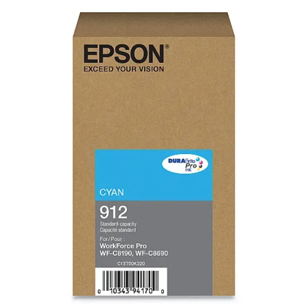 EPSON T912 DURABRITE PRO STANDARD YIELD CYAN INK CARTRIDGE
