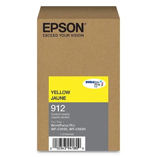 EPSON T912 DURABRITE PRO STANDARD YIELD YELLOW INK CARTRIDGE